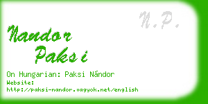 nandor paksi business card