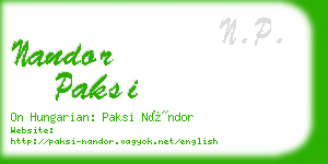 nandor paksi business card